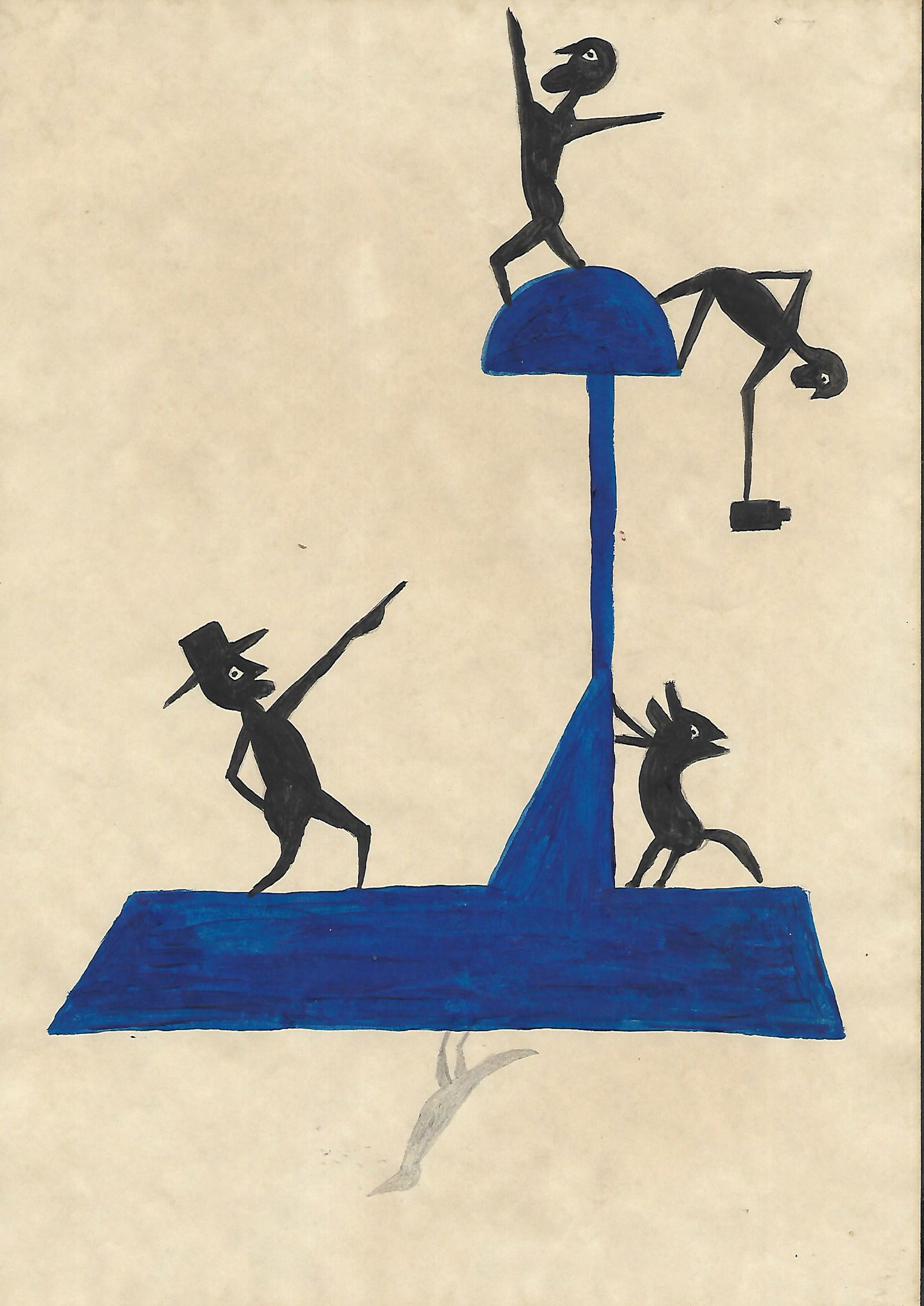 Bill Taylor Outsider Artist Painting on Paper: Bill Taylor Outsider Artist Painting on Paper. Size: 11 x 8 inches. Watercolor on paper.This work is being offered as-is, as in manner of or as after the artist. William -Bill- Traylor (April 1, 1853�