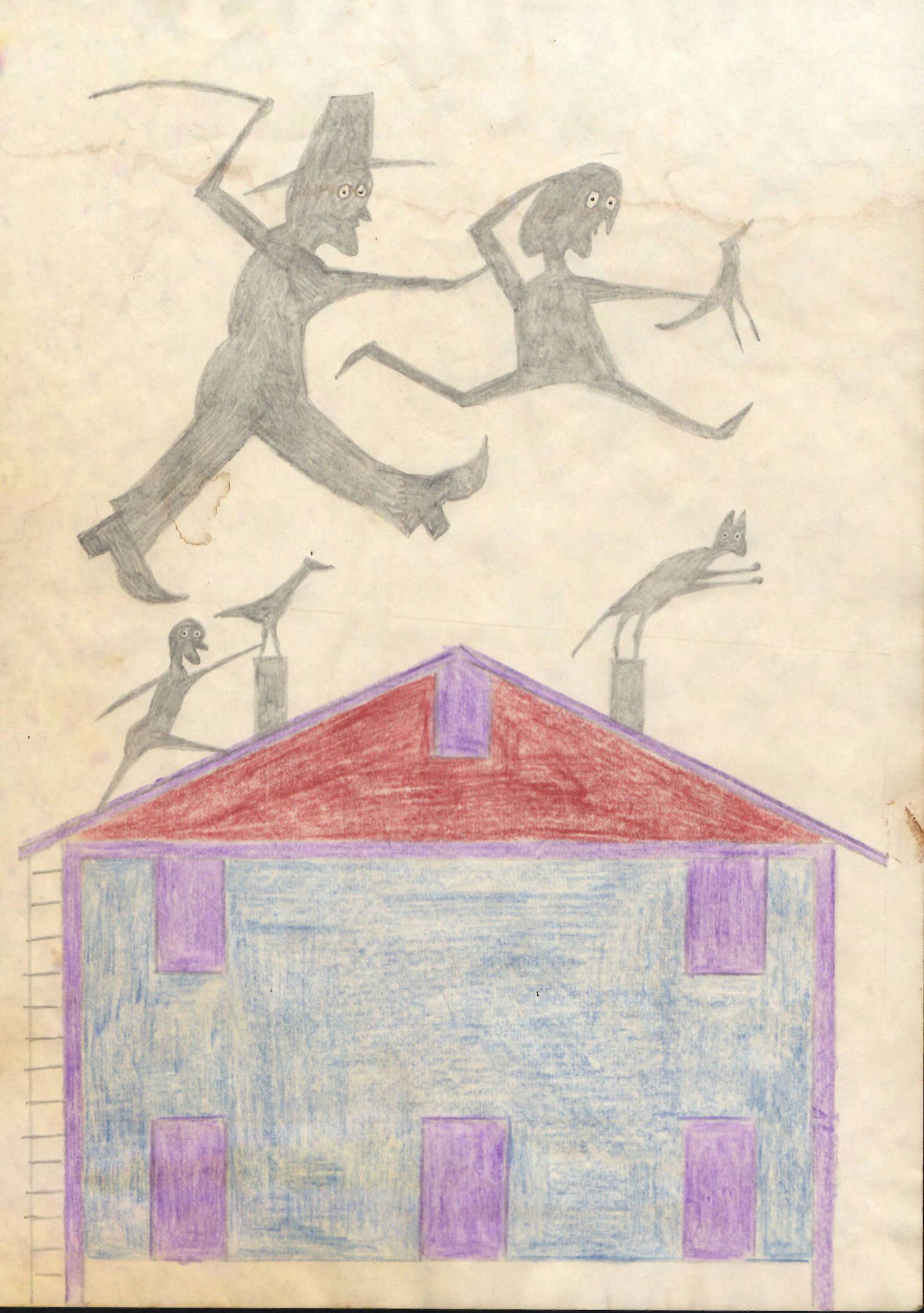 Bill Taylor Outsider Artist Painting on Paper: Bill Taylor Outsider Artist Painting on Paper. Size: 11 x 8 inches. Watercolor on paper.This work is being offered as-is, as in manner of or as after the artist. William -Bill- Traylor (April 1, 1853�