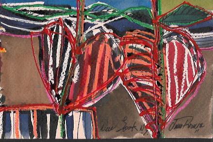 Original J Rivera Abstract New York Big Apple Mixed Med (1 of 2)