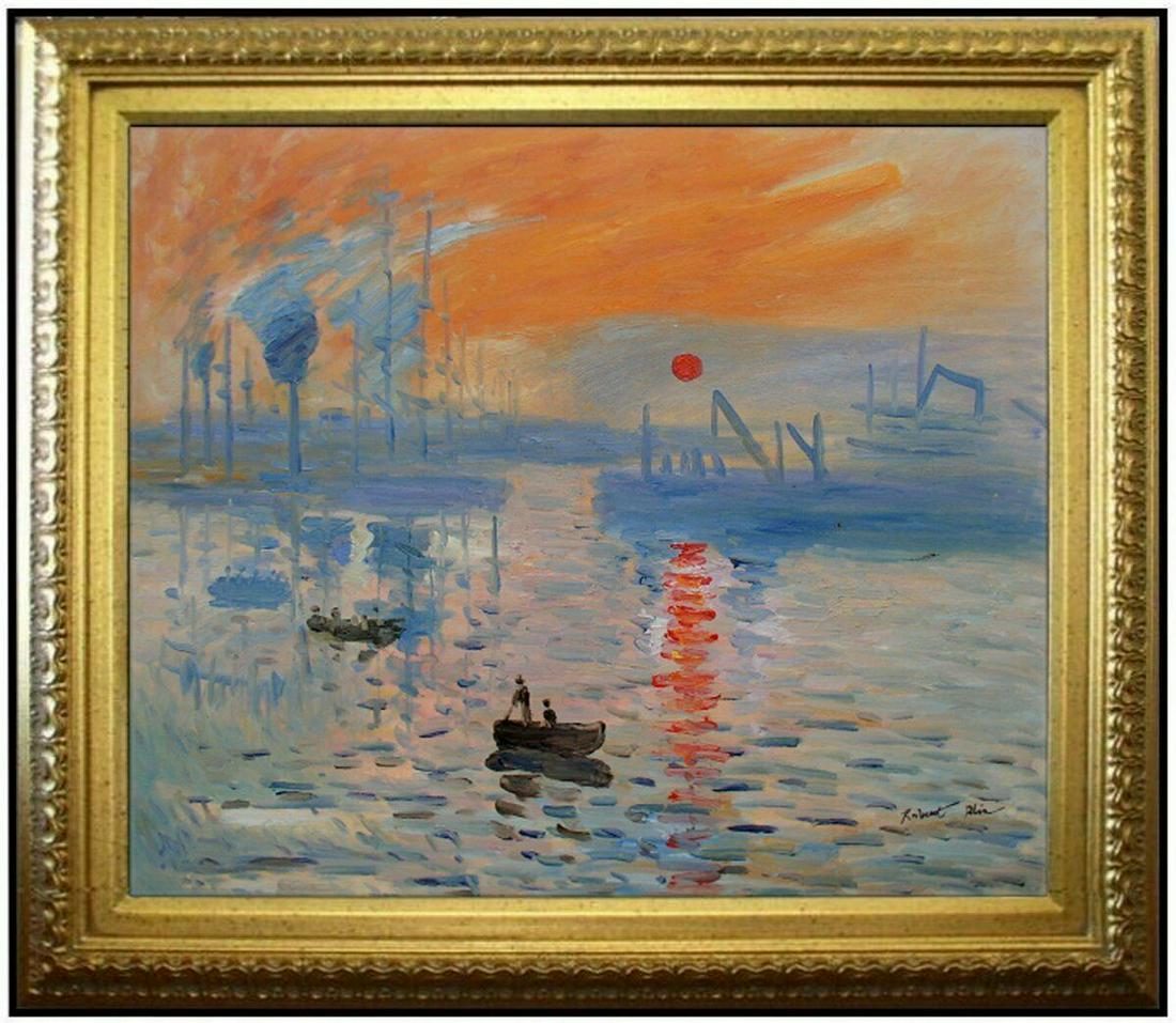 Framed After Monet Oil Painting Impressionist: Framed After Monet Oil Painting Impressionist. Size: 24 x 20 inches -Overall Dimensions: 29 x 25 inches. Good Condition. Ready to hang.