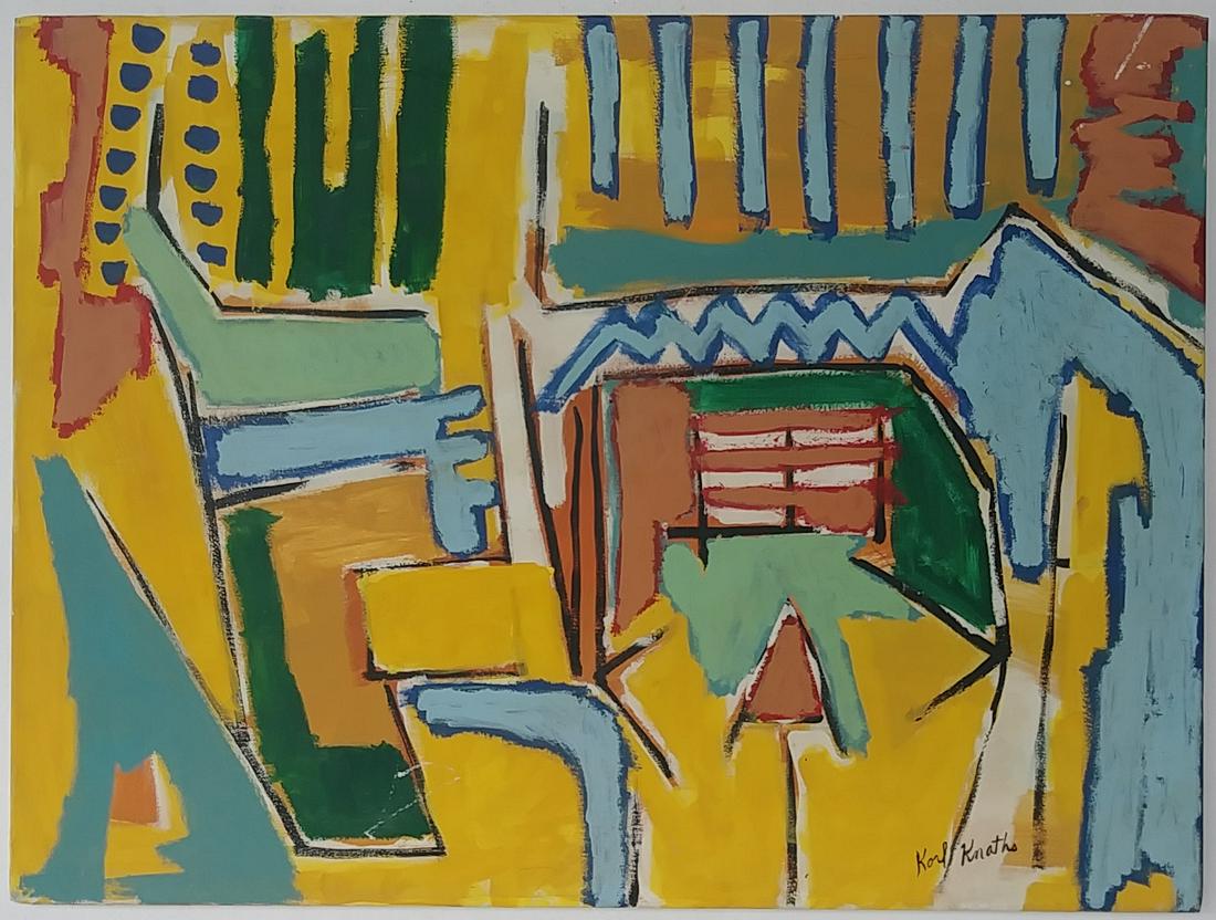 Signed Karl Knaths 20th Century Modern Painting on Canv: Signed Karl Knaths 20th Century Modern Painting on Canvas.Painting Size: 32 x 24 inches. Good condition. See Photos