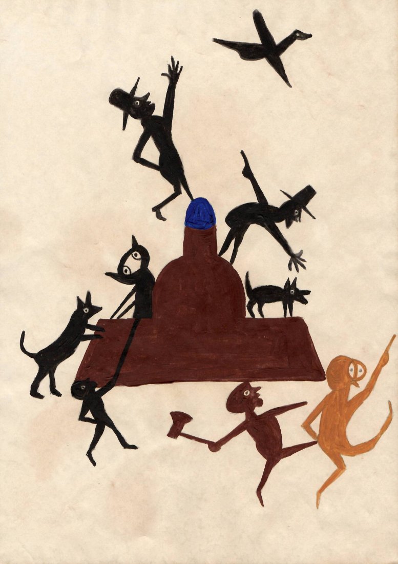 Bill Traylor Large Print. Thick Paper White Border: Bill Traylor Large Print. Thick Paper White Border. Paper Size:11 3/4 x 17 inches. William Bill Traylor was an African-American self-taught artist from Lowndes County, Alabama. Born into slavery, Tray