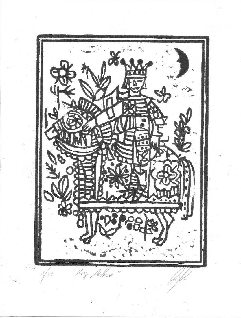 Original "King Arthur" 5/25 Engraving Painting. Signed: Original "King Arthur" 5/25 Engraving Painting. Mediaval Histories .Signed. Signed. Signed Front and Back Gallery Embosed Stamp.. Approx Painting Size: 8 x 11 inch