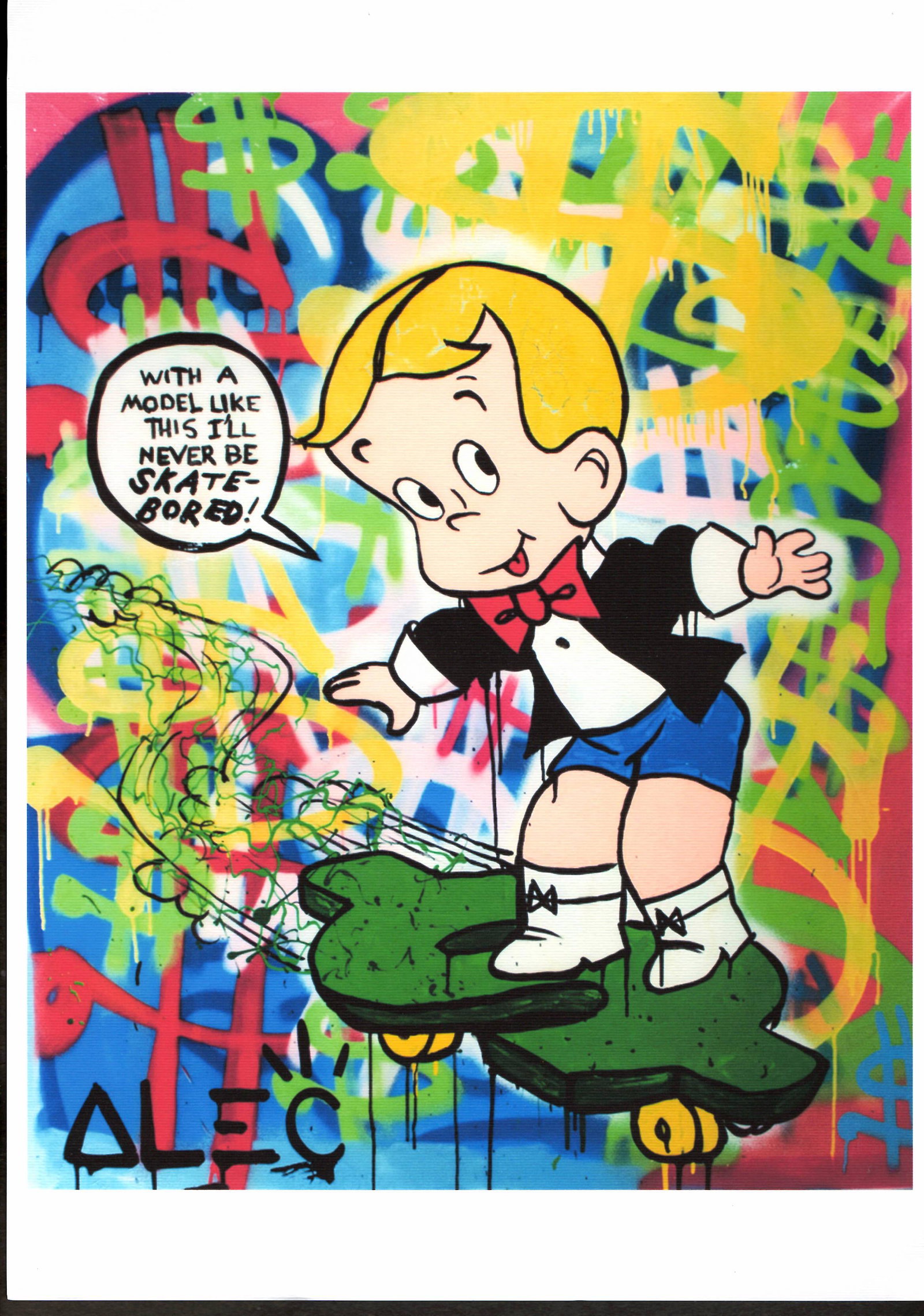 Pop Art Lithograph Print Wall Street Art Print Monopoly: Pop Art Lithograph Print Wall Street Art Print Monopoly Alec Banksy Brainwash. Great colors with very nice texture White border all around. Paper Size:11 3/4 x 16 1/2 inches. See photos.. GOOD CONDITI