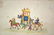 Moghul Badshah Emperor Soldier Procession Painting