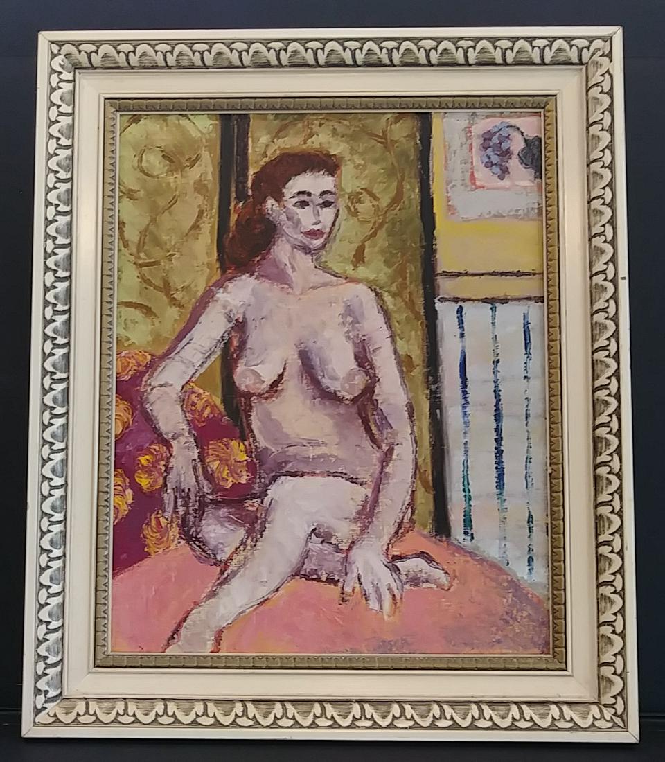 1968 Paris Pablo Picasso Cubism Oil Painting Framed: 1968 Paris Pablo Picasso Cubism Oil Painting Framed . Stamp UGH Collection 304. Approx Painting Size: 22 x 16 Inches. .Approx Frame Size. 21 x 25 x 2 inches. This work is being offered as-is, as in ma