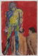 Original Nude Male Figure Expressionist Oil Painting