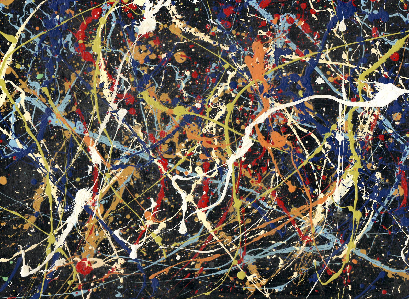 Jackson Pollock Abstract Painting: Jackson Pollock Abstract Painting on Paper -Approx Painting Size: 15 x 11 Inches. Painting is done in the modern, abstract expressionist style for which Pollock is known. It is being sold in the manne