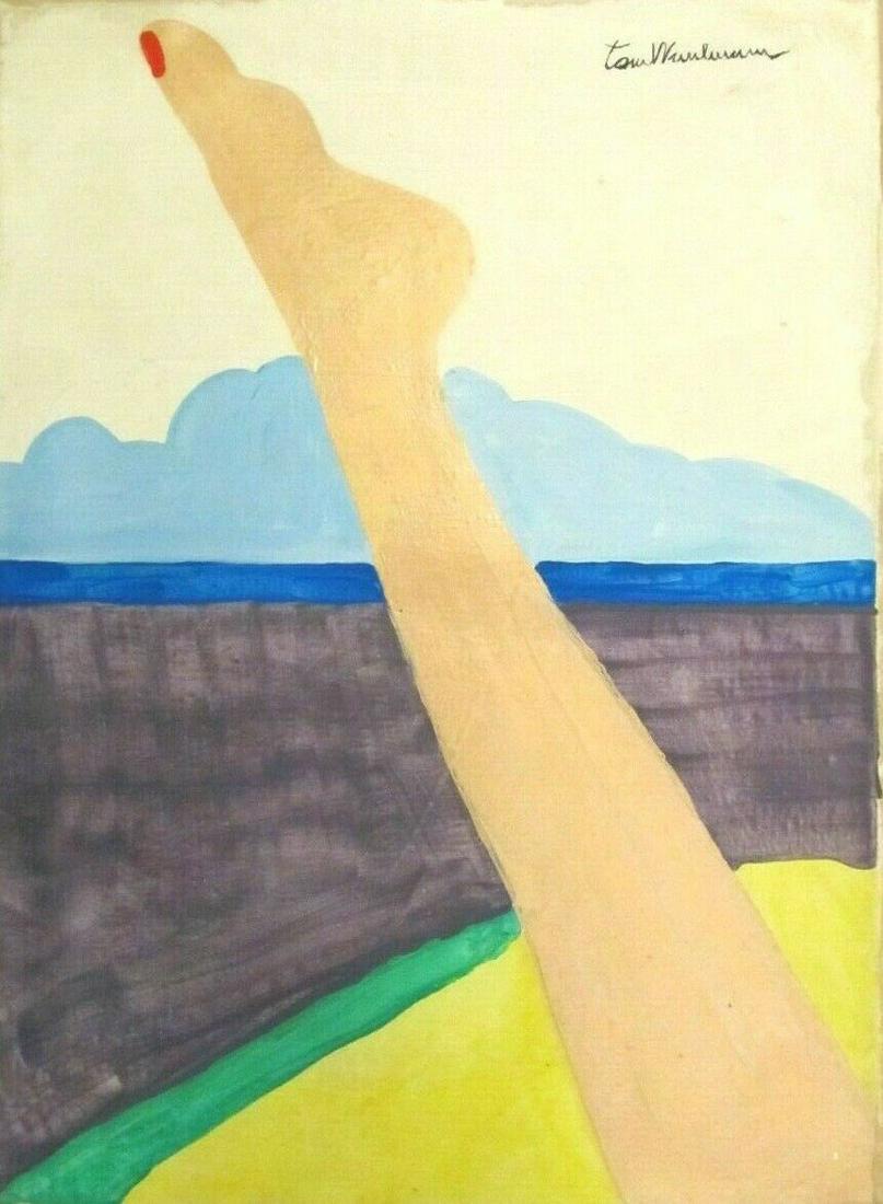Signed Tom Wesselmann 20th Century Modern Painting: Signed Tom Wesselmann 20th Century Modern Painting on Canvas.Approx Painting Size: 21 x 27 inches. No coa, no supporting papers, sold in the manner of, from the school of - as is. good condition. See