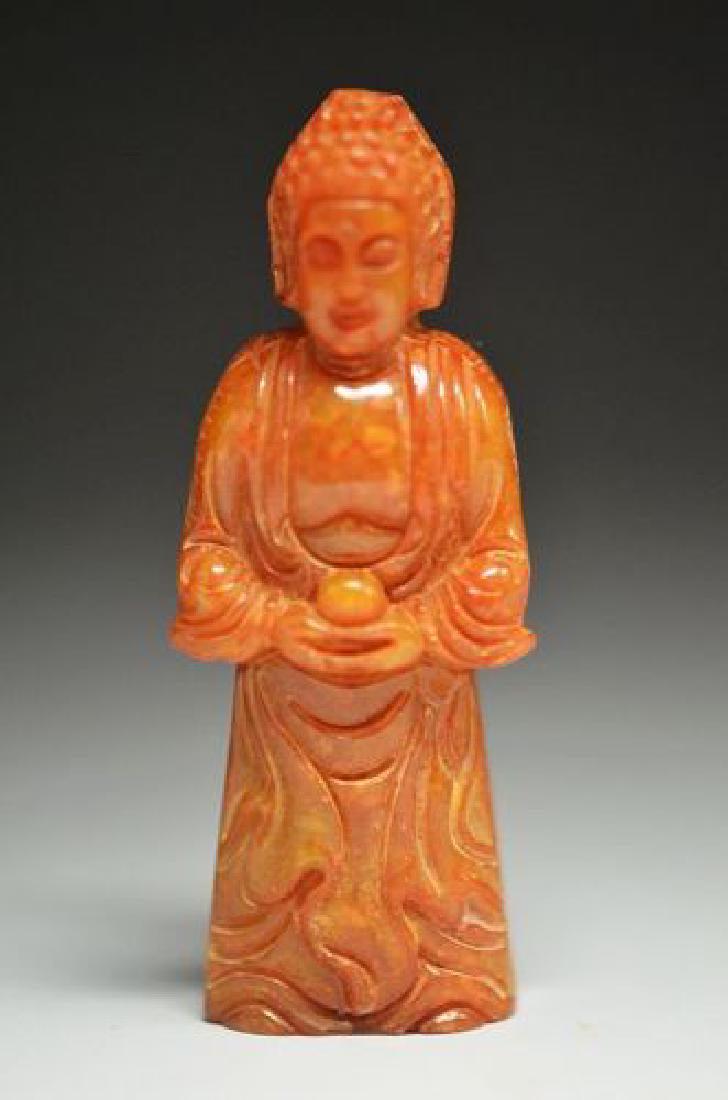 Hand Carved Jade Jadeite Buddha Pendant Statue (1 of 2)