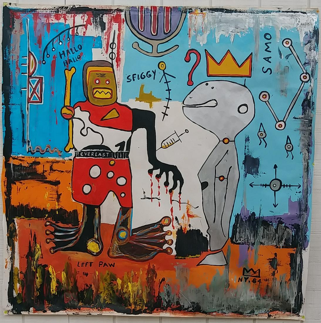 Large Jean Michel-Basquiat N York Art Painting (1 of 9)