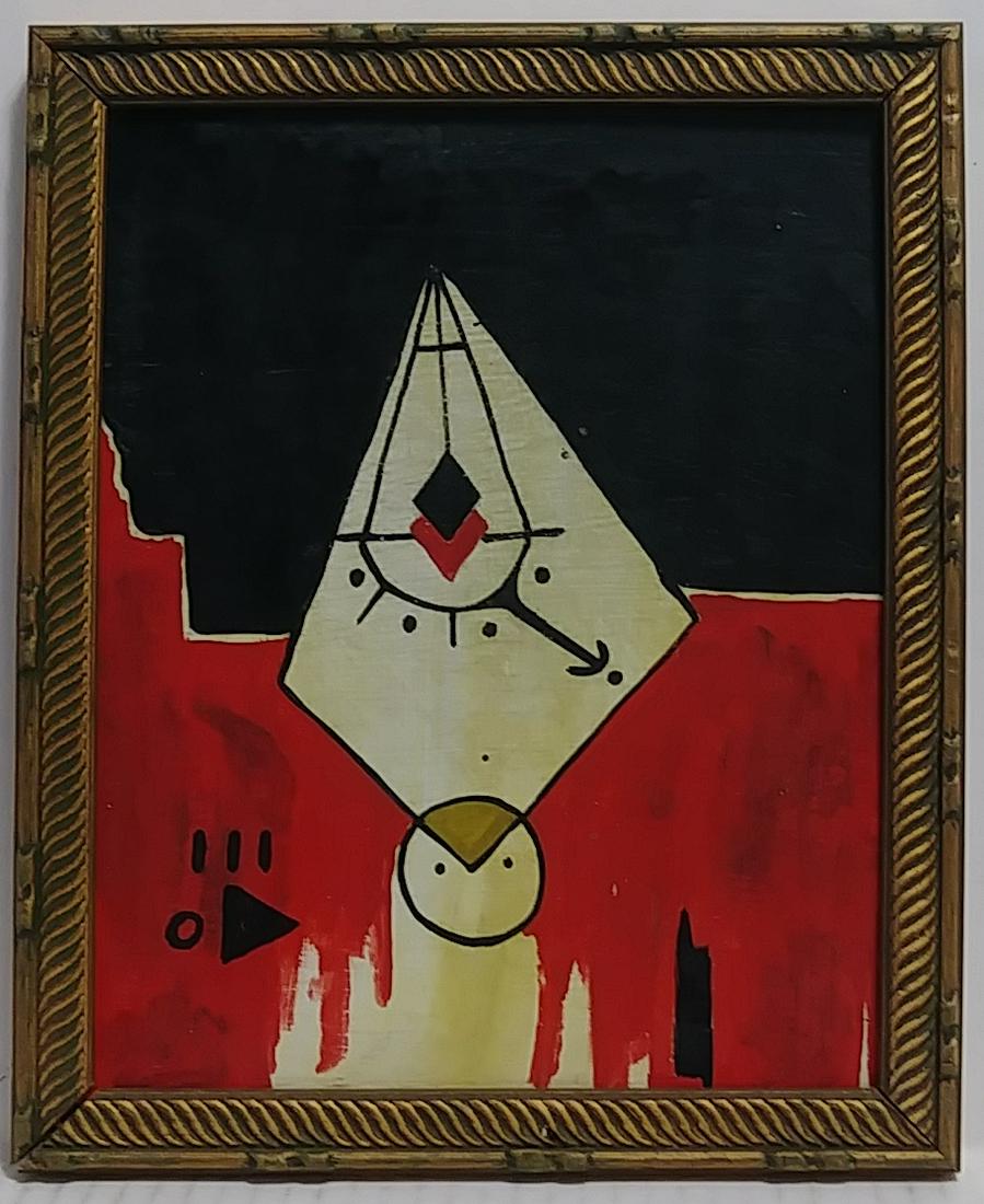 Rare Framed Abstract Painting on Cardboard: Rare Framed Abstract Painting on Cardboard. Approx Painting Size. 8 x 10 inches - Approx Frame Size. 9 x 11 inches Good condition Please see photos