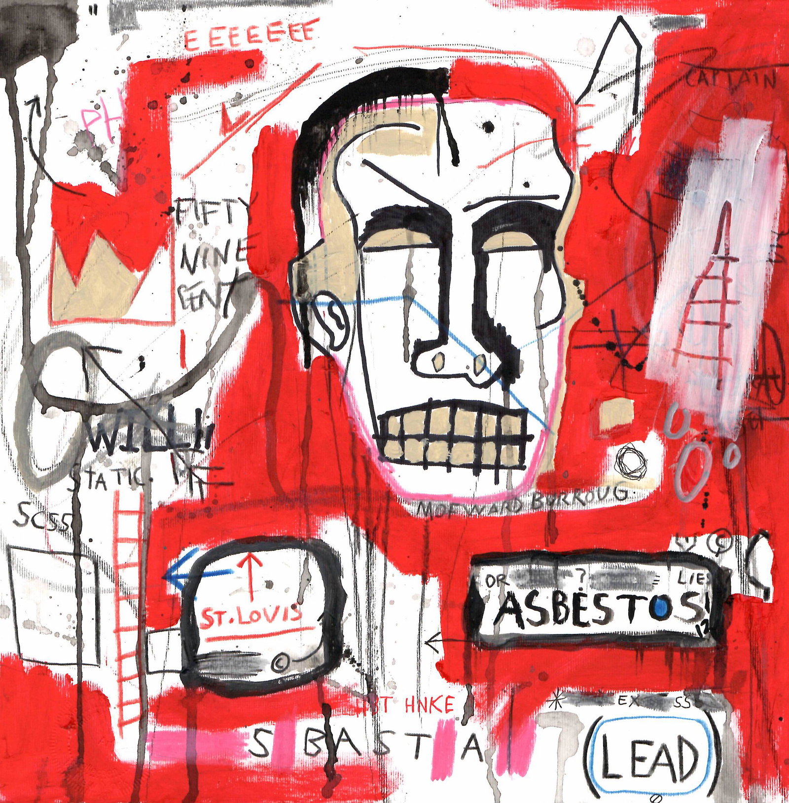 Expressionism N York Mixed Media Painting: Expressionism N York Mixed Media Painting on Thick Paper. Measures: 11 3/4 x 11 3/4 inches. Good condition