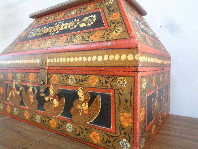 Hand Painted Rajasthani Large Wooden Box (1 of 7)