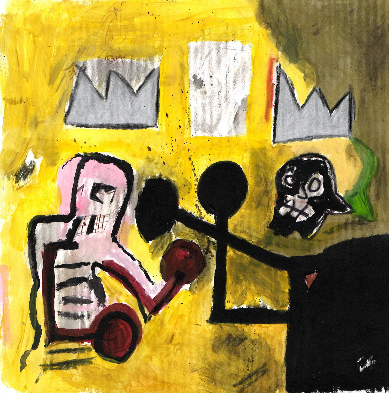 Expressionism N York Mixed Media Painting: Expressionism N York Mixed Media Painting on Thick Paper. Measures: 11 3/4 x 11 3/4 inches. Good condition