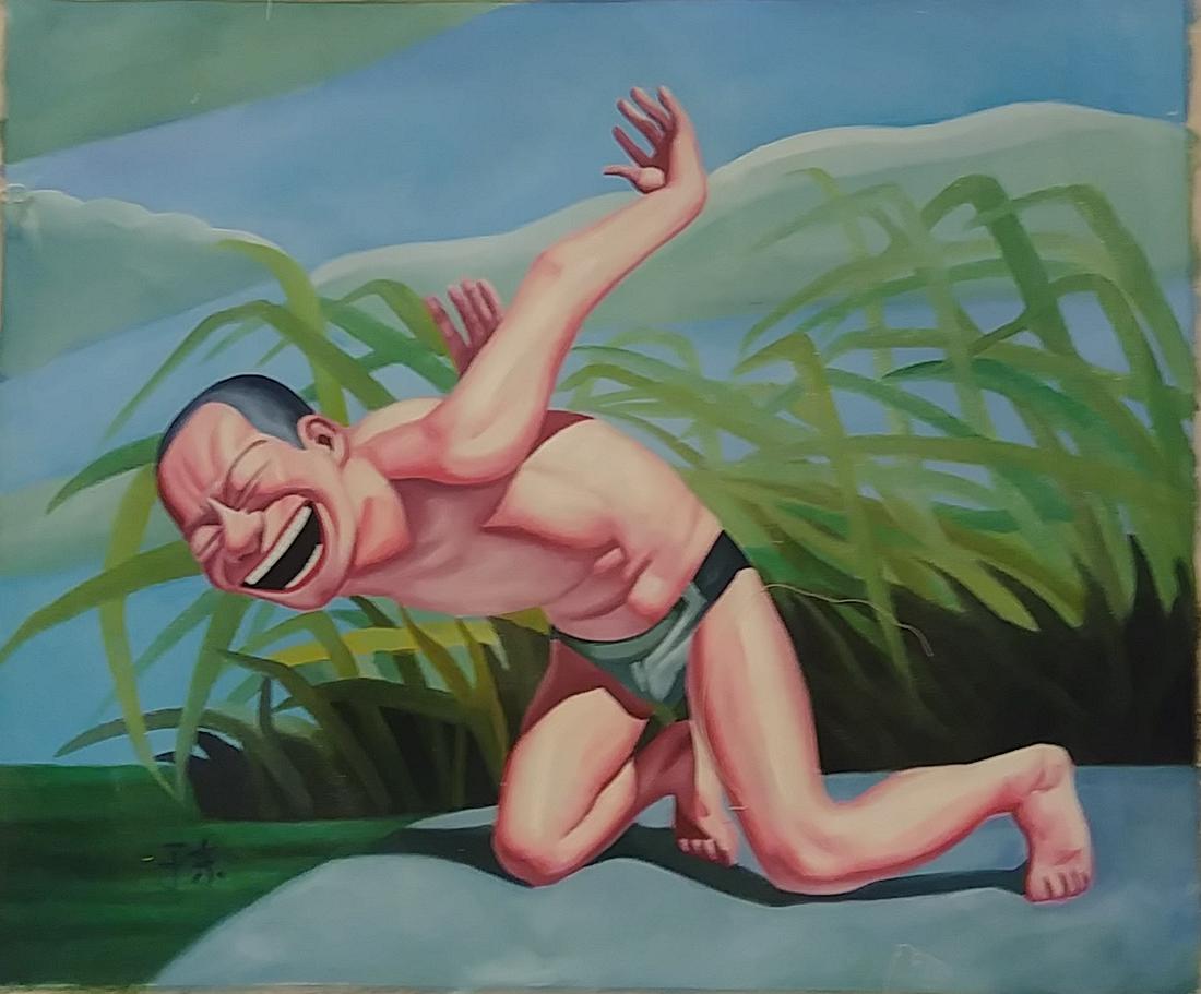 ModernAbstract Oil Painting on Canvas Happy Face Sign (1 of 3)