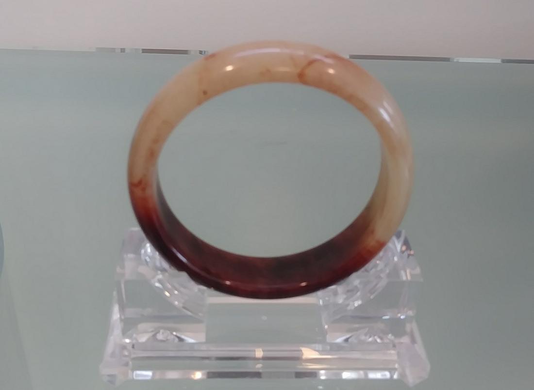 Natural Jade Red Blod Carved Bangle Bracele (1 of 2)