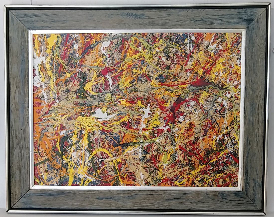 Jackson Pollock (1912-56) Signed Painting on Masonite (1 of 5)