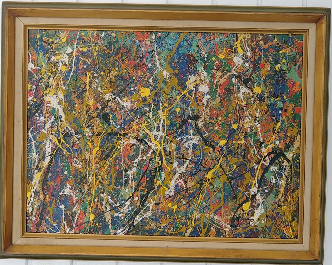 Jackson Pollock Abstract Expressionism Signed Painting. (1 of 4)