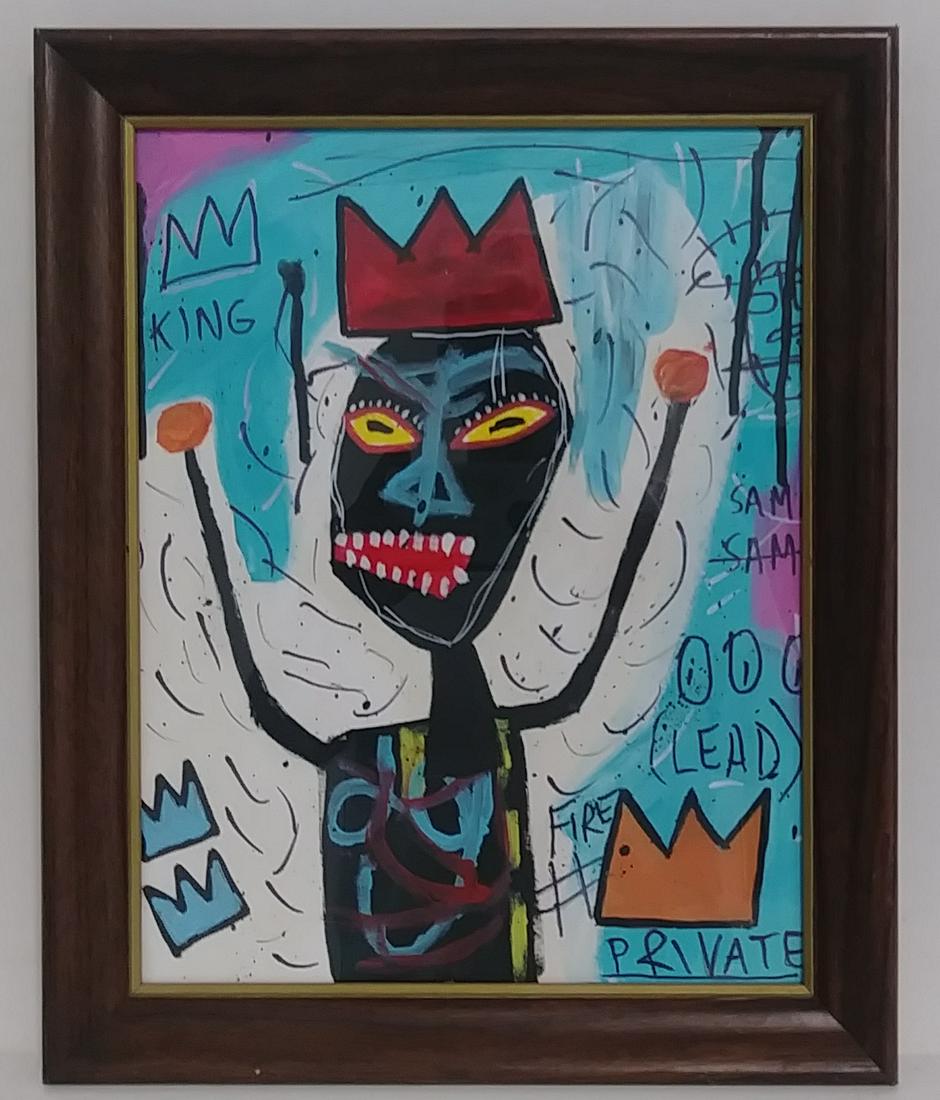 Jean-Michel Basquiat - Framed Painting- Underglass (1 of 4)