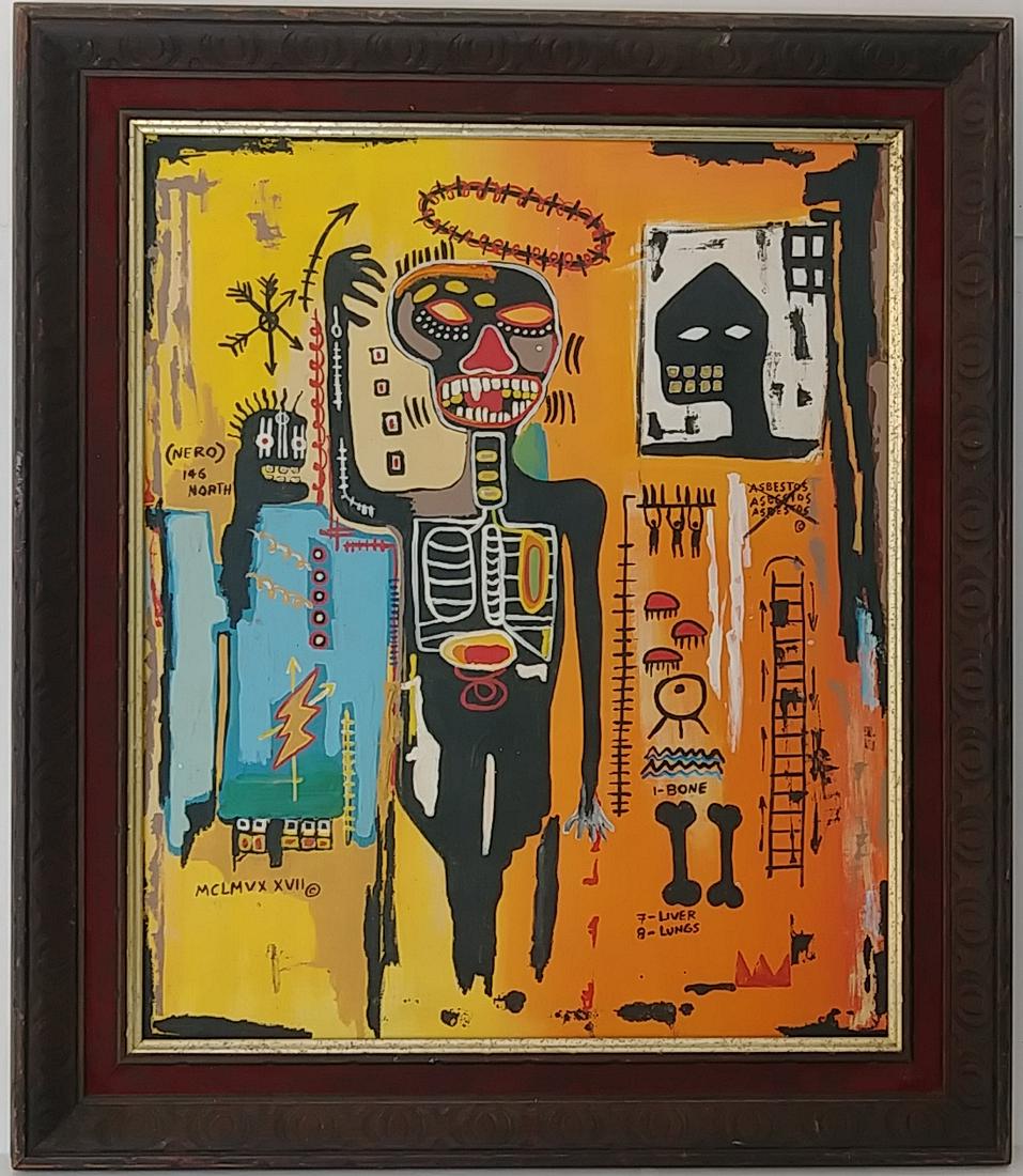 Jean-Michele Basquiat NYC Street Art Painting Framed (1 of 5)