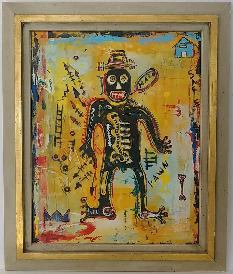 Jean-Michele Basquiat NYC Street Art Painting Framed (1 of 10)