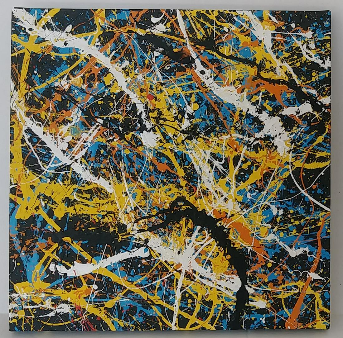 Jackson Pollock Abstract Painting.: Jackson Pollock Abstract Painting. Approx Painting: 18 x 18 inches. . It is being sold in the manner or style of the artist After. Painting is done in the modern abstract expressionist style for which