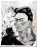 Frida Kalo self Portrait W/ Monkey & Parrot Photography