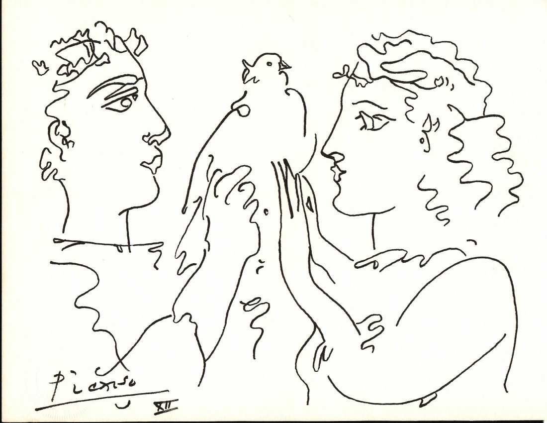 Picasso Drawing Signed. Ink on Paper. Figure. Figure. (1 of 1)