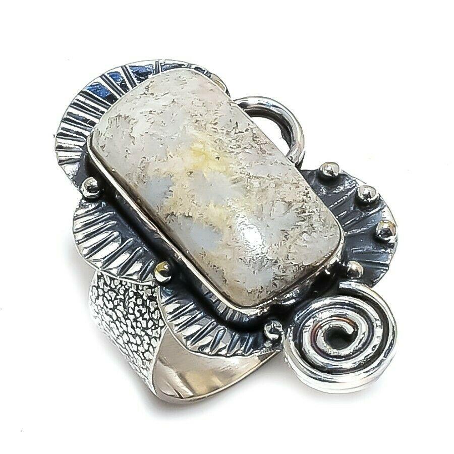 Fossil Coral Gemstone Handmade Ethnic 925 Sterling Silv (1 of 1)