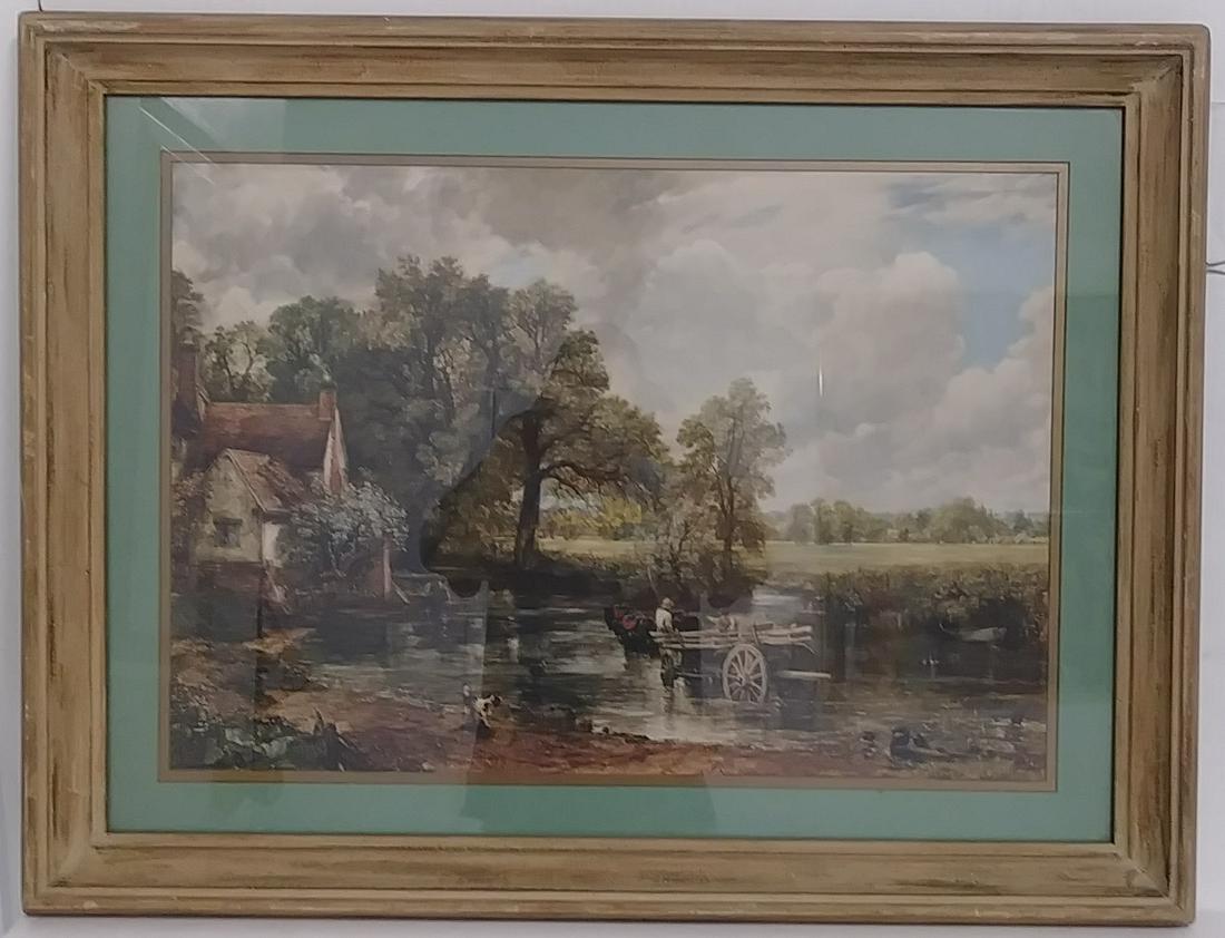 Vintage John Constable Framed Print ( Haywain): Vintage John Constable Framed Print ( Haywain). Approx Opening: 26 x 18 inches. Approx Frame Size: 26 x 34 x 3 inches.See photos.Frame may have scratches and marks due to storage. Good vintage conditi