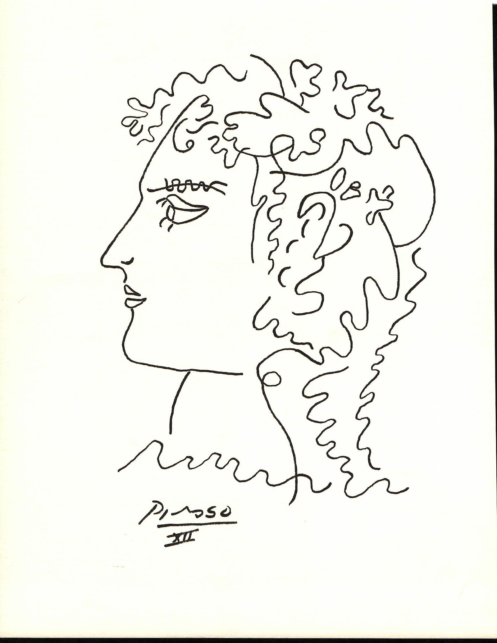 Picasso Drawing Signed. Ink on Paper. Figure. Figure. (1 of 1)
