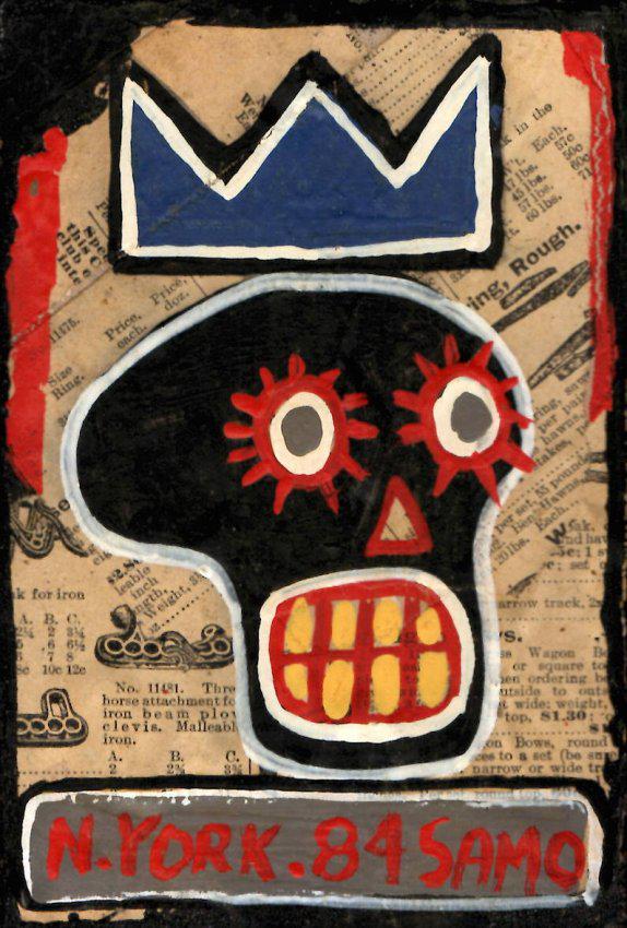 JMB Signed - SAMO KING CROWN  - Art Painting Signed (1 of 2)