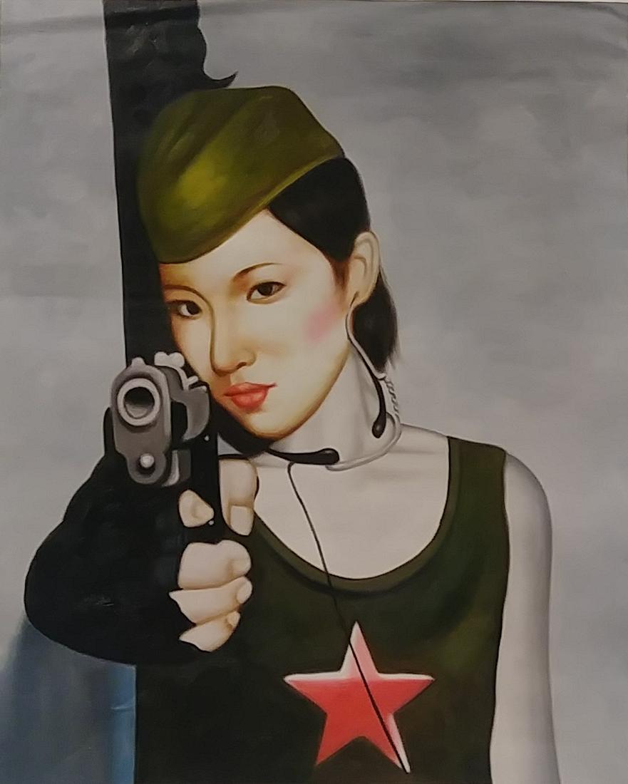 ModernAbstract Oil Painting on Canvas Smiling Face (1 of 2)