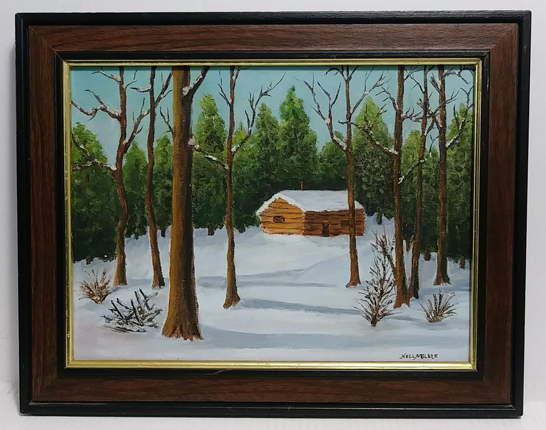 Nell Miller (Ame) Signed Oil Painting Plein Air Barn (1 of 3)