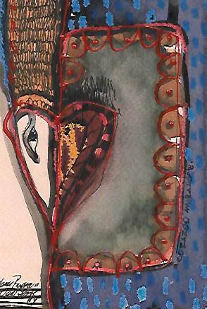 Original J Rivera Abstract New York Big Apple Mixed Med (1 of 2)