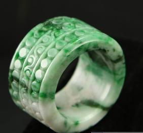 Unique Master Carved Imperial Green Natural Untreated J (1 of 8)