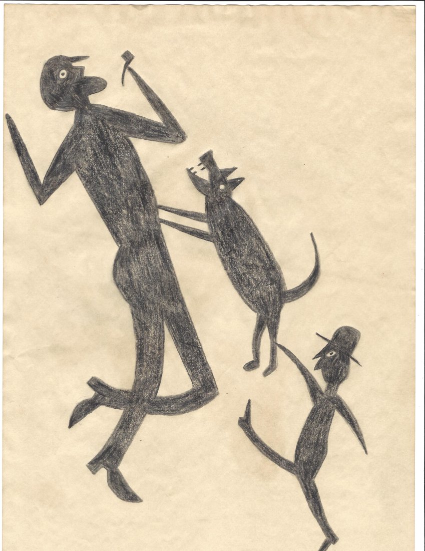 Bill Traylor Mixed Media Painting on Paper.: Bill Traylor Mixed Media Painting on Paper. . Approx Size: 11 3/4 x 8 1/2 inches. Provenance. All lots that do not carry established documented provenance nor any past record of auction history record