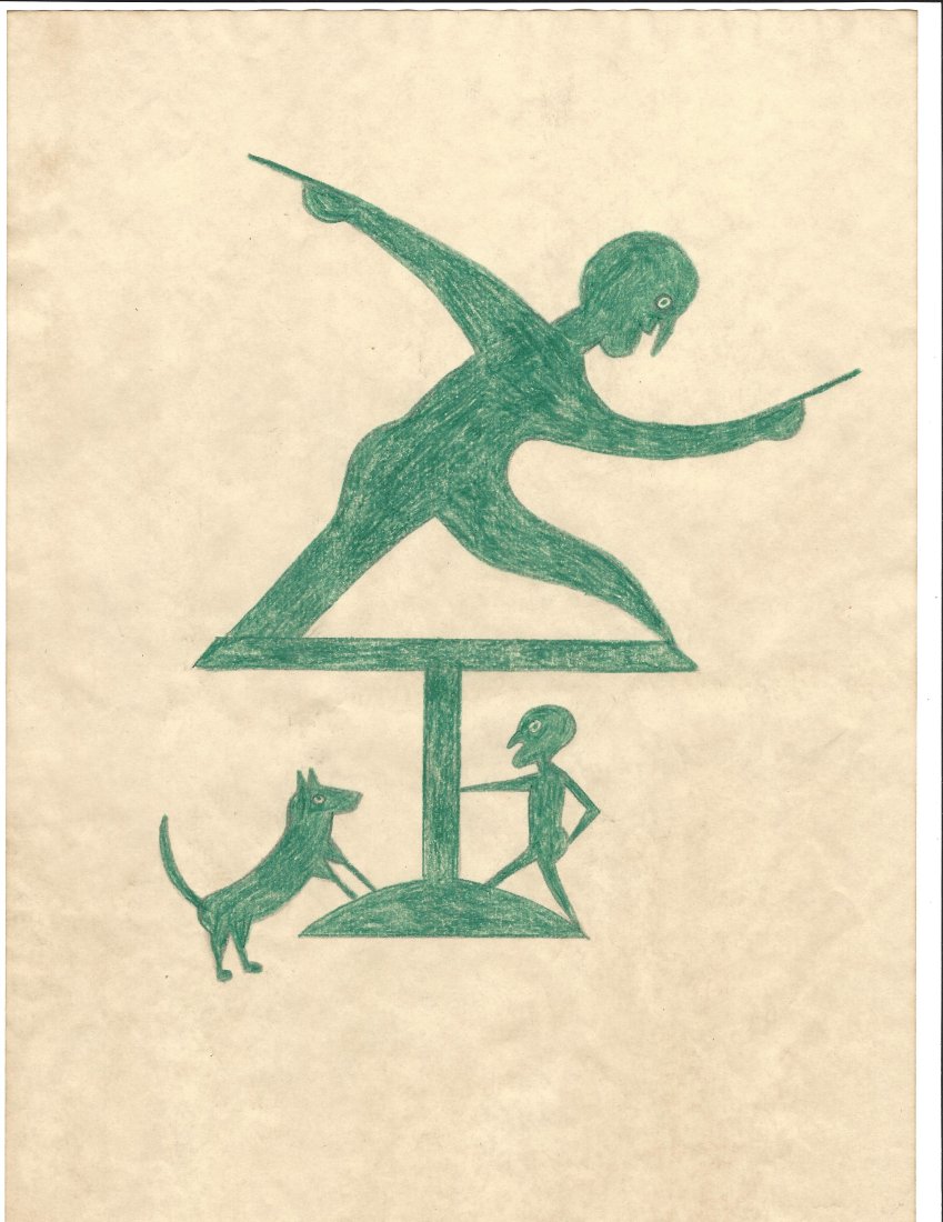 Bill Traylor Mixed Media Painting on Paper.: Bill Traylor Mixed Media Painting on Paper. . Approx Size: 11 3/4 x 8 1/2 inches. Provenance. All lots that do not carry established documented provenance nor any past record of auction history record