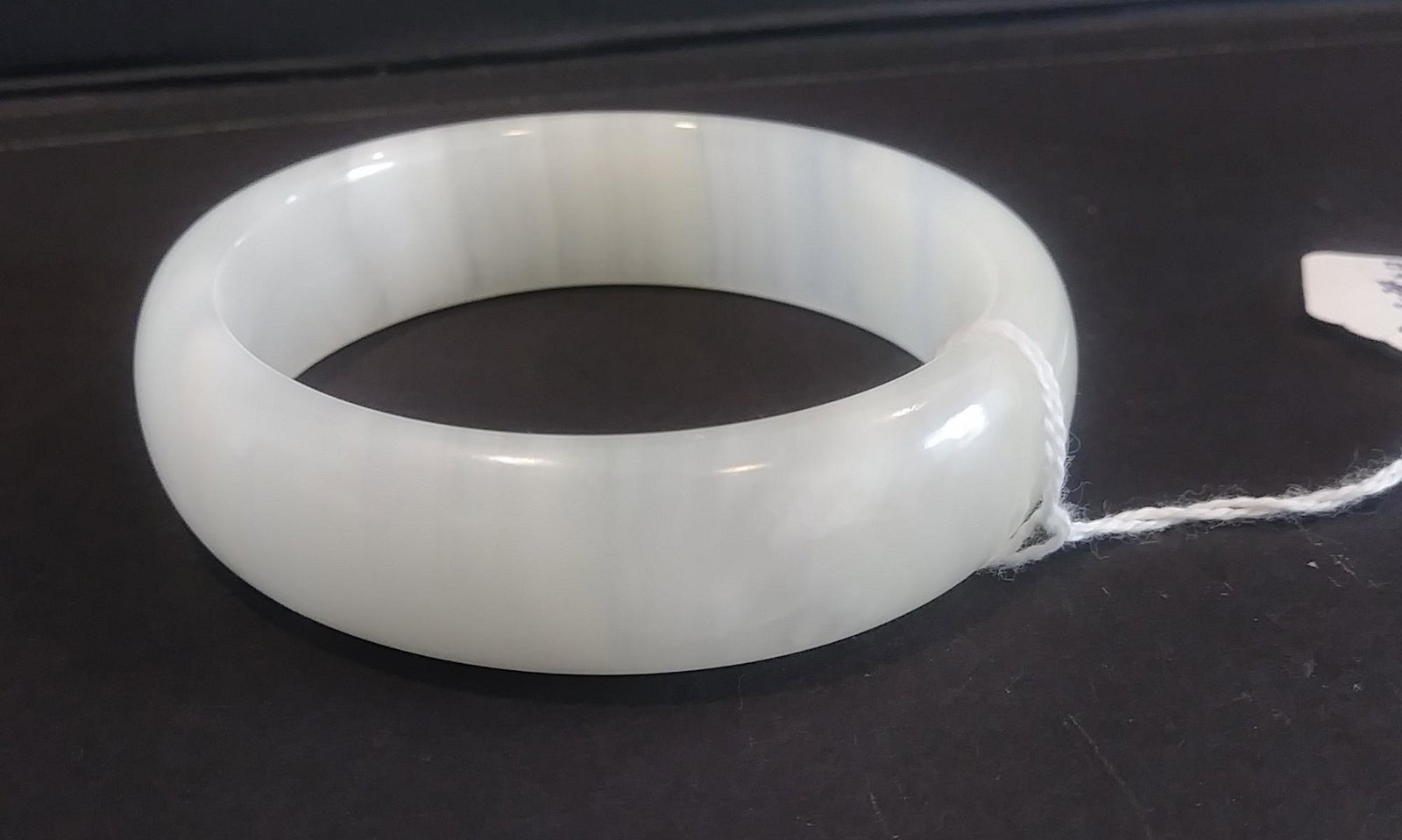 Natural Jade White Carved Bangle Bracelet (1 of 3)