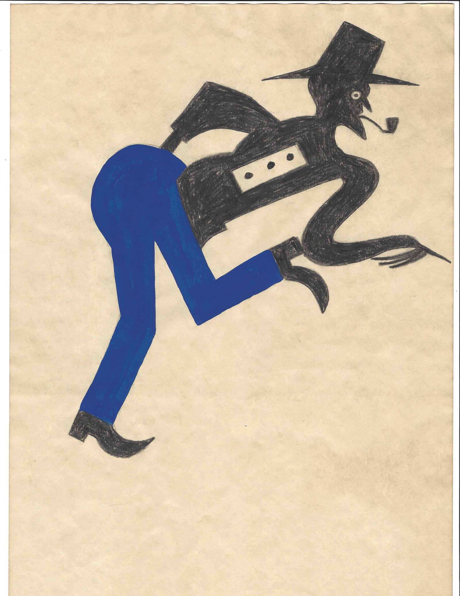 Bill Traylor Art Drawing Painting on Paper. Mixed Mediu: Bill Traylor Art Drawing Painting on Paper. Mixed Medium on Paper. Pictures are as accurate as possible, however color may look different on each monitor. Good Condition -. See Photos, Missing corner.