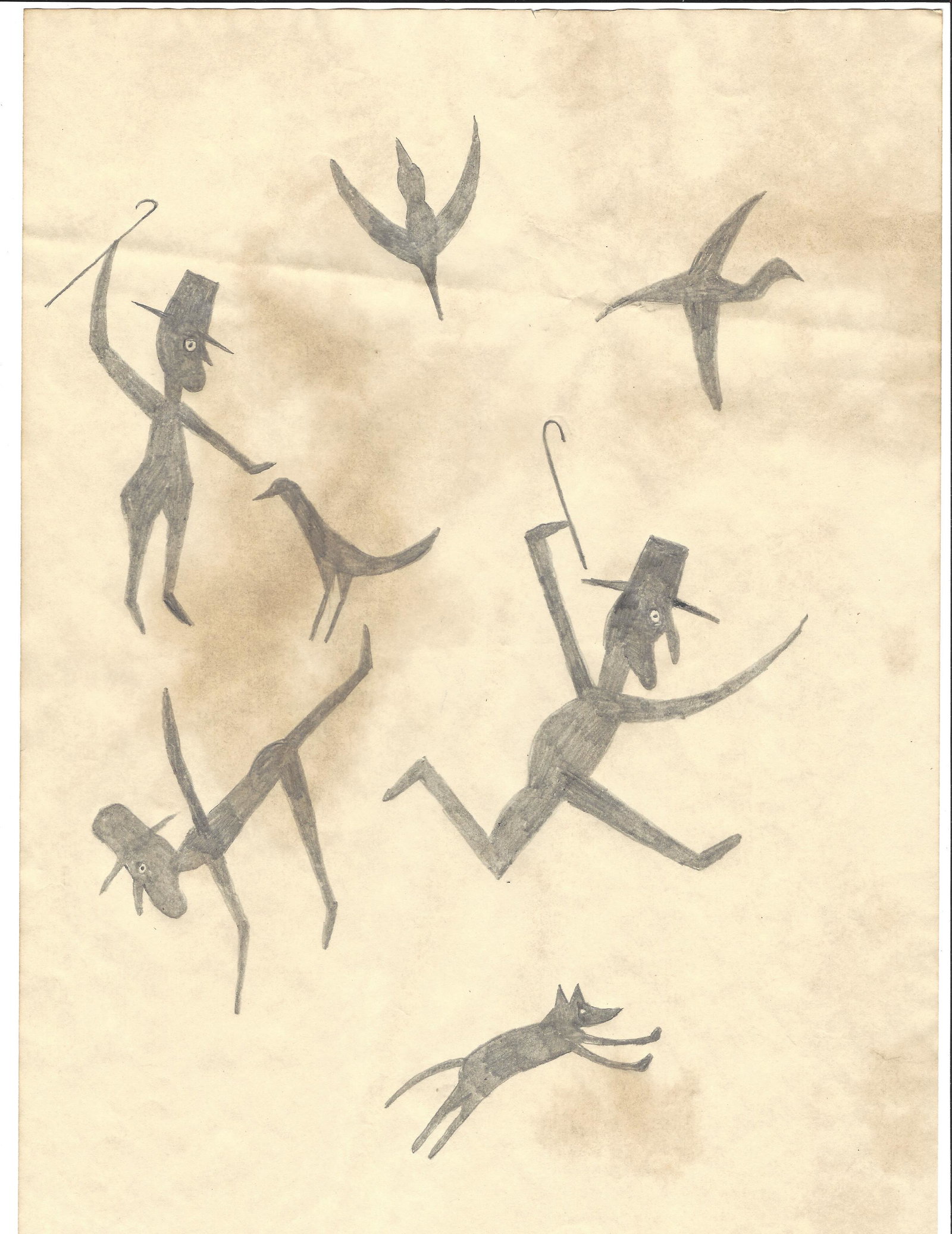 Bill Traylor Art Drawing Painting on Paper: Bill Traylor Art Drawing Painting on Paper. Mixed Medium on Paper. Pictures are as accurate as possible, however color may look different on each monitor. Good Condition -. See Photos, Missing corner.