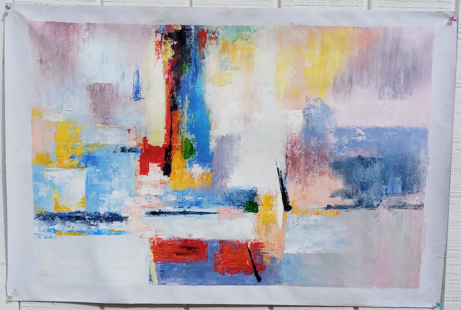 Large Abstract Figurative Oil Painting on Canvas. (1 of 4)