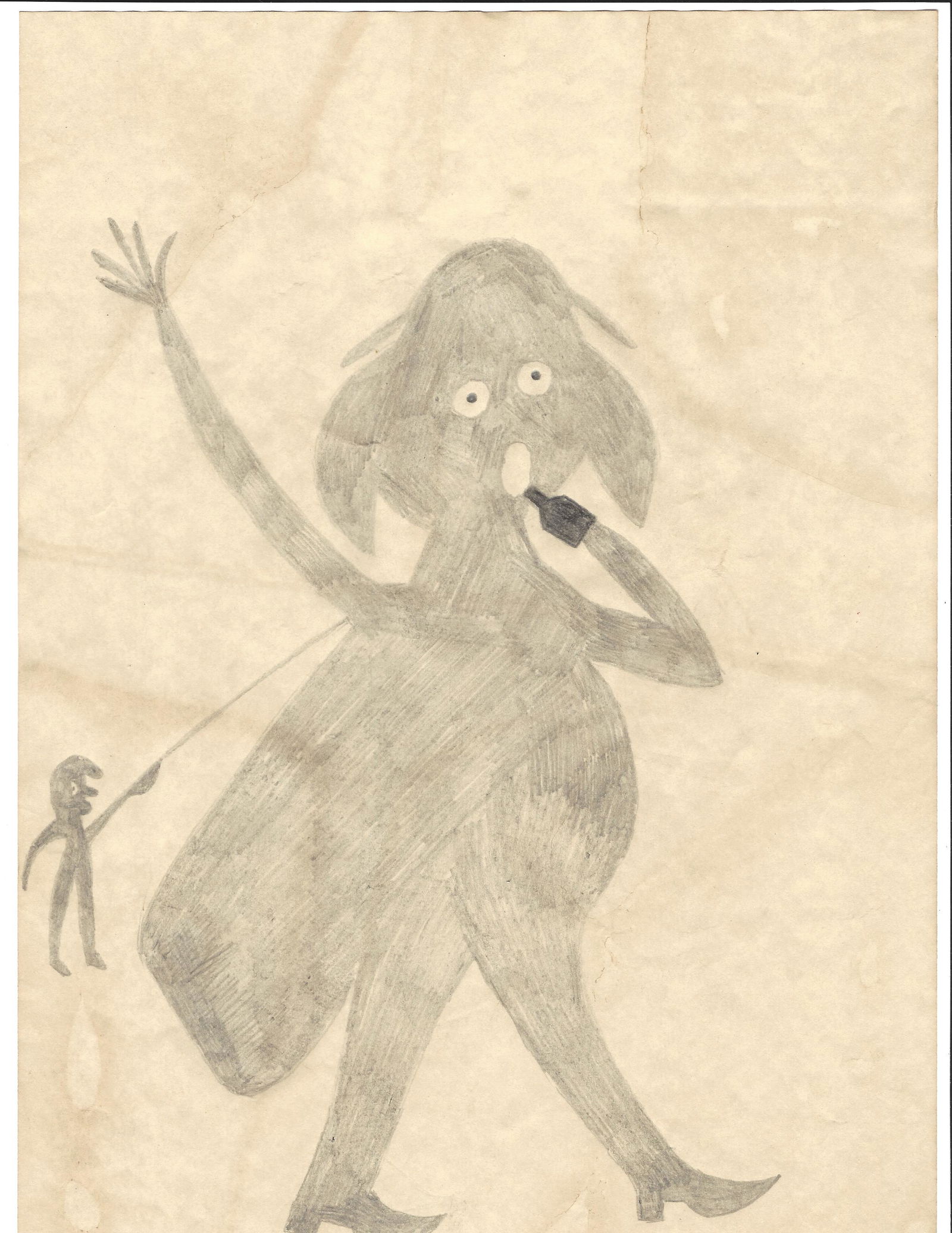 Bill Traylor Mixed Media Painting on Paper.: Bill Traylor Mixed Media Painting on Paper. . Approx Size: 11 3/4 x 8 1/2 inches. Provenance. All lots that do not carry established documented provenance nor any past record of auction history record