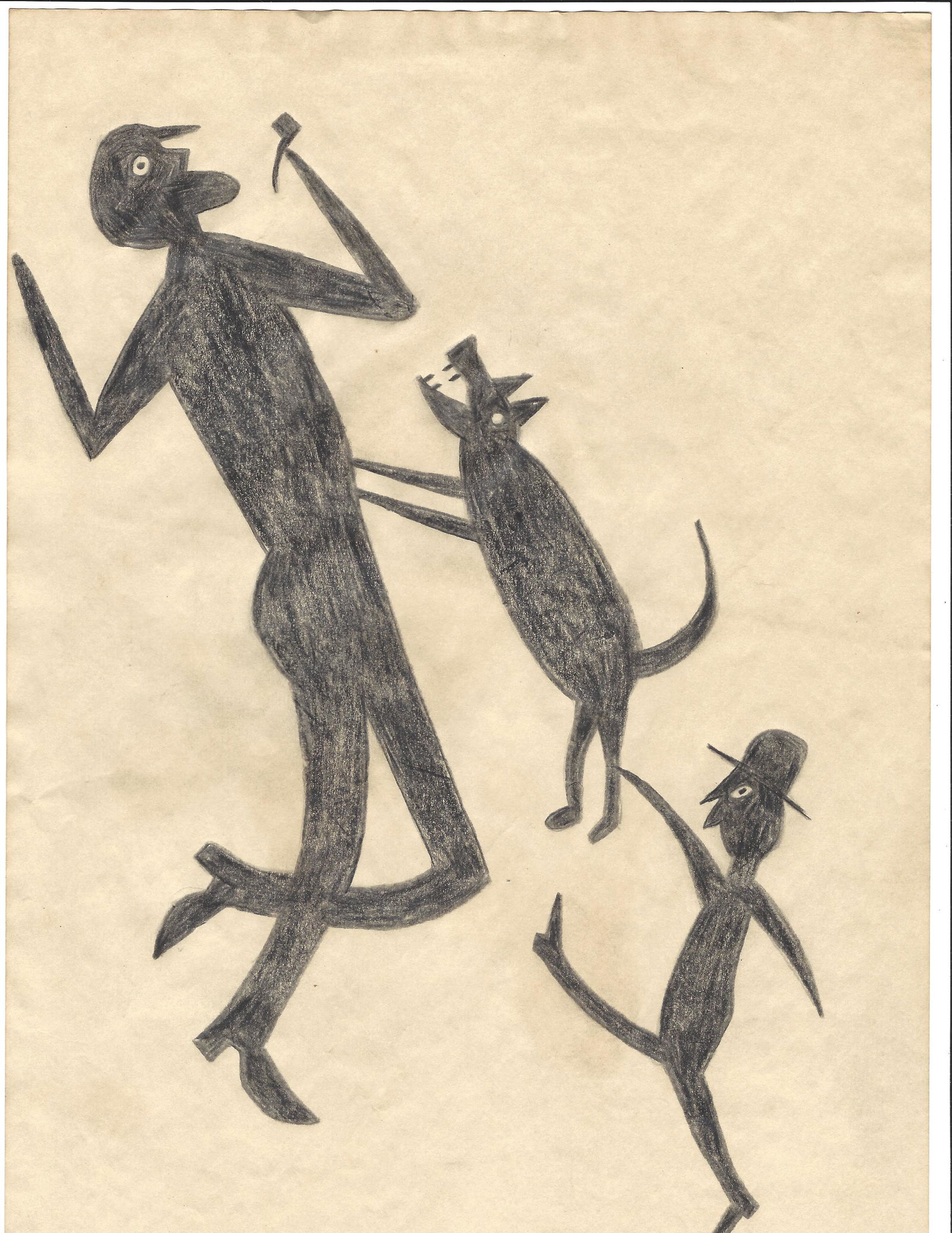 Bill Traylor Mixed Media Painting on Paper.: Bill Traylor Mixed Media Painting on Paper. . Approx Size: 11 3/4 x 8 1/2 inches. Provenance. All lots that do not carry established documented provenance nor any past record of auction history record