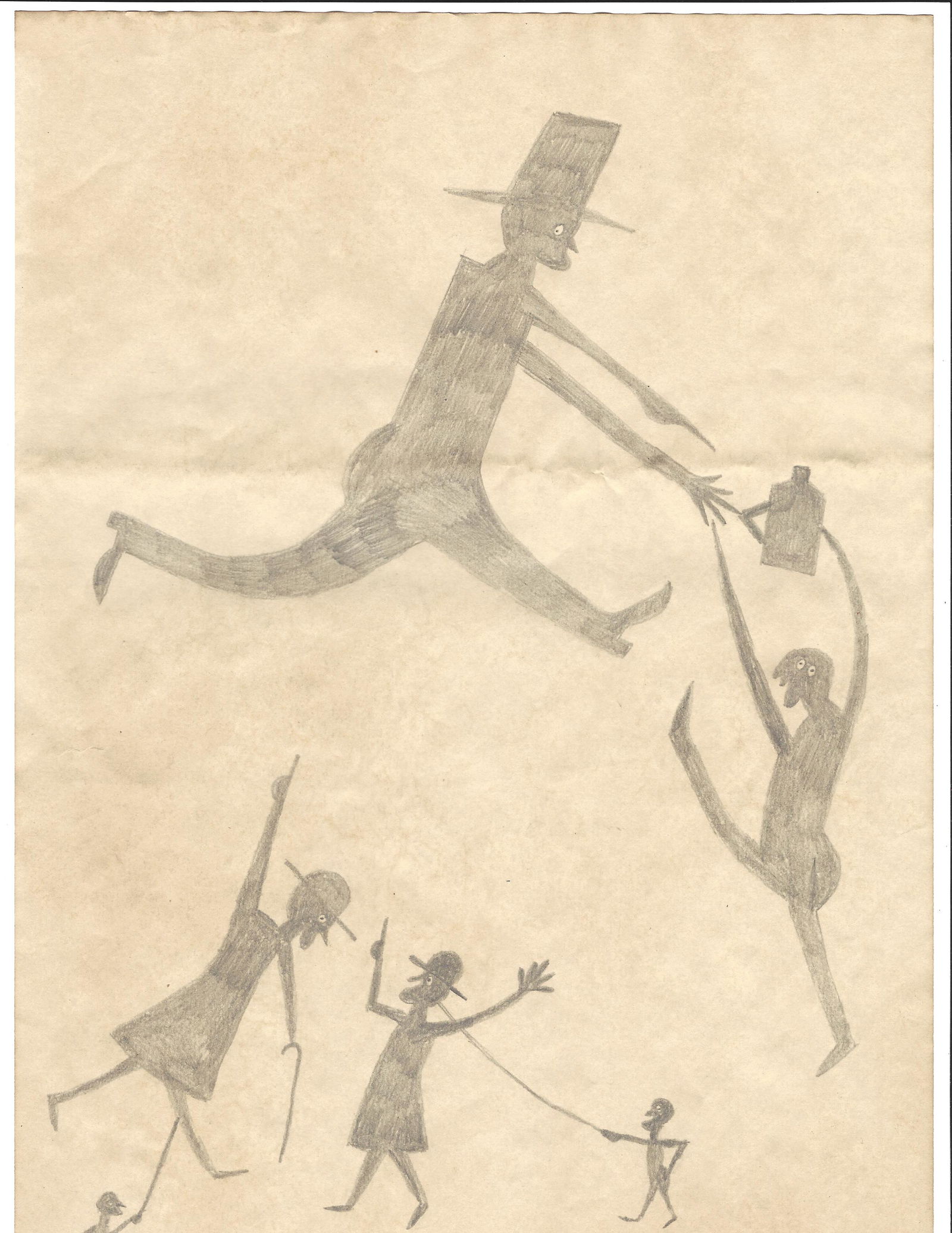 Bill Traylor Mixed Media Painting on Paper.: Bill Traylor Mixed Media Painting on Paper. . Approx Size: 11 3/4 x 8 1/2 inches. Provenance. All lots that do not carry established documented provenance nor any past record of auction history record