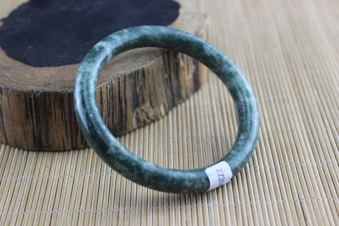 Certificated Natural Green Jade Hand-Carved Bracelet (1 of 3)