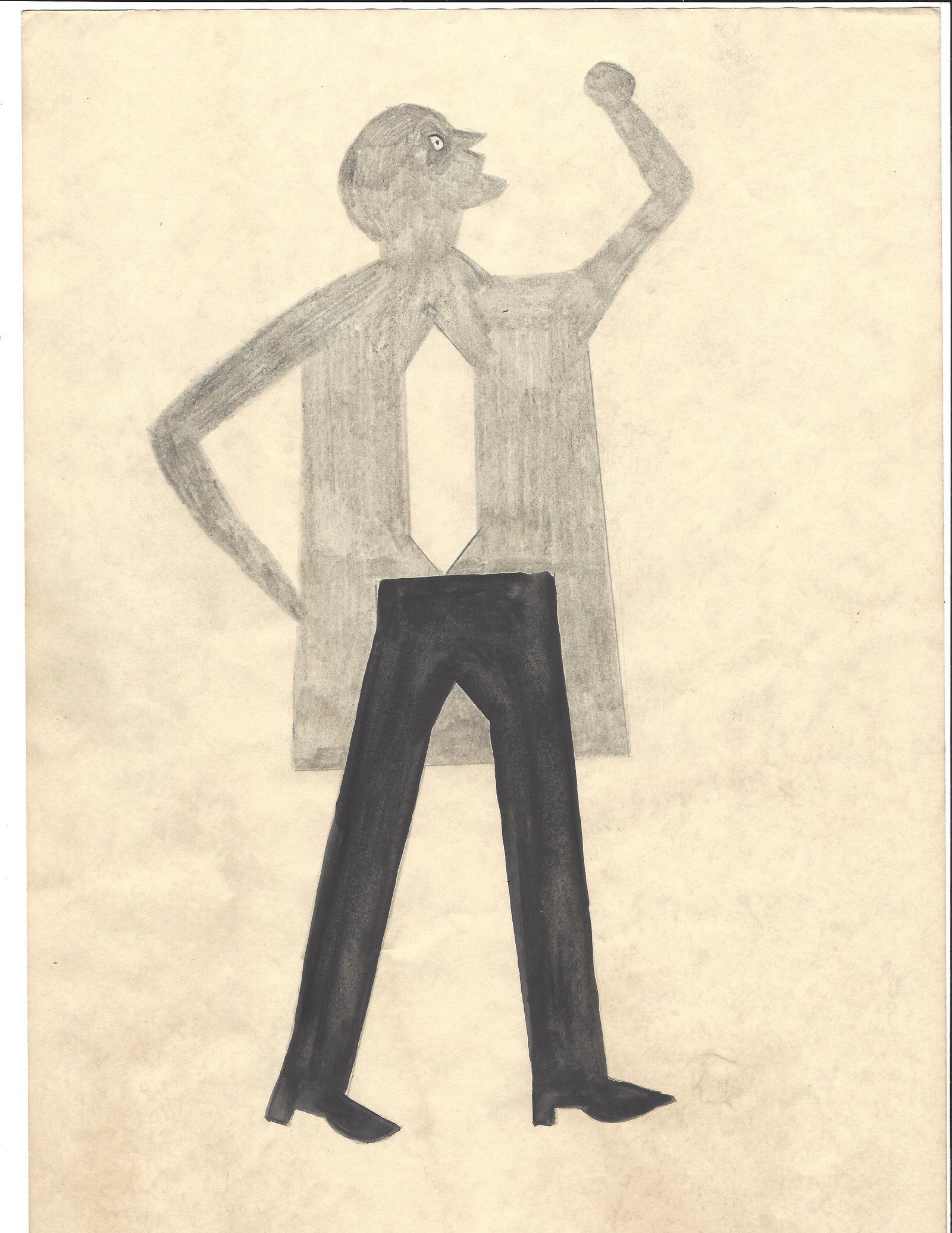 Bill Traylor Art Drawing Painting on Paper: Bill Traylor Art Drawing Painting on Paper. Mixed Medium on Paper. Pictures are as accurate as possible, however color may look different on each monitor. Good Condition -. See Photos, Missing corner.