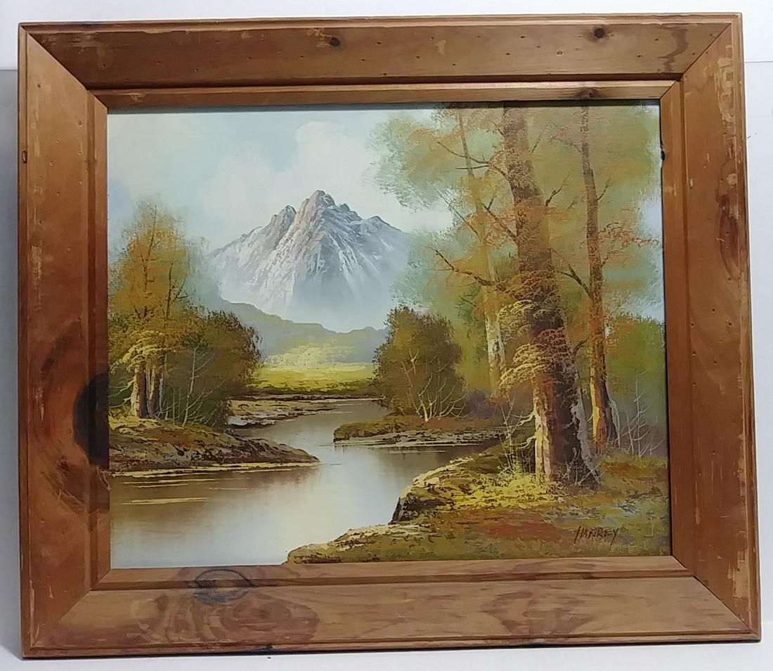 Hanrey  Forest Mountain Lanscape Oil Painting (1 of 4)