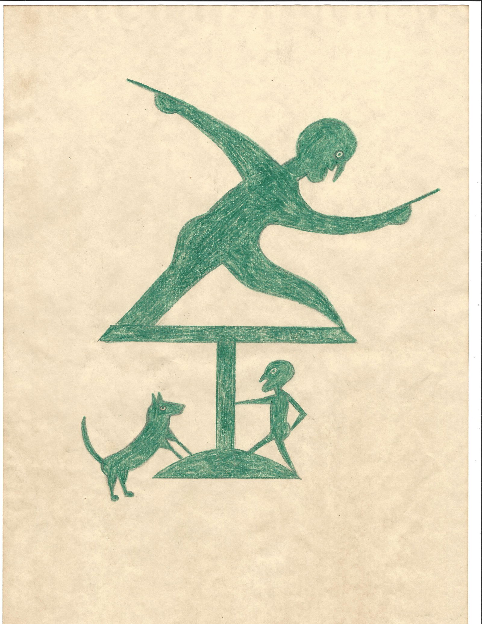 Bill Traylor Mixed Media Painting on Paper.: Bill Traylor Mixed Media Painting on Paper. . Approx Size: 11 3/4 x 8 1/2 inches. Provenance. All lots that do not carry established documented provenance nor any past record of auction history record